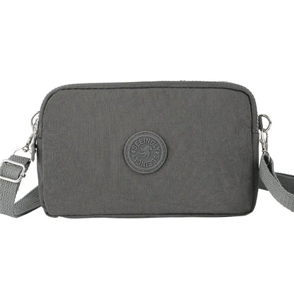 Simple Style Canvas Mobile Phone Bag Wear-resistant Nylon Crossbody Bag Solid Color with Strap Credit Card Holder Male Female