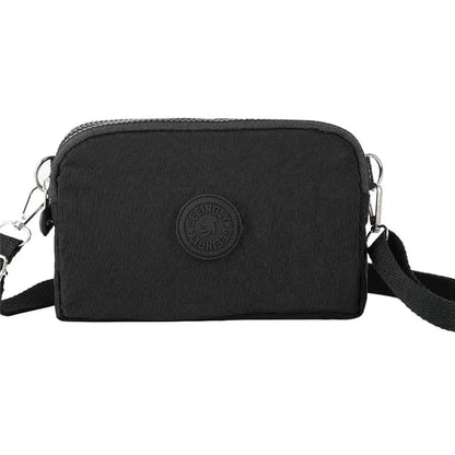 Simple Style Canvas Mobile Phone Bag Wear-resistant Nylon Crossbody Bag Solid Color with Strap Credit Card Holder Male Female