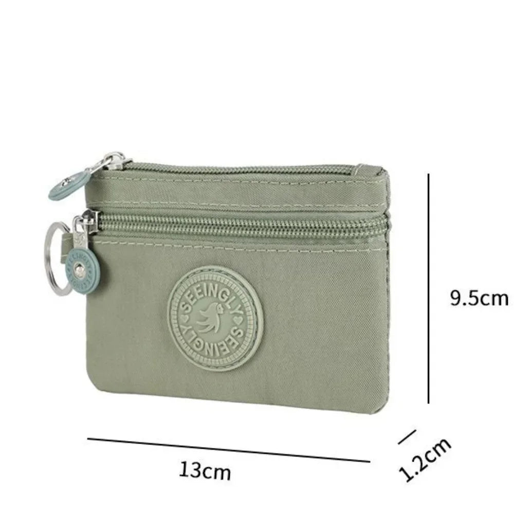 Simple Style Canvas Mobile Phone Bag Wear-resistant Nylon Crossbody Bag Solid Color with Strap Credit Card Holder Male Female