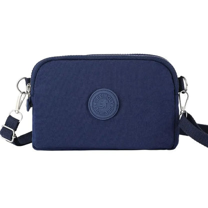Simple Style Canvas Mobile Phone Bag Wear-resistant Nylon Crossbody Bag Solid Color with Strap Credit Card Holder Male Female